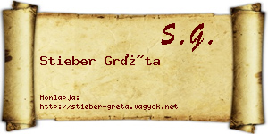 Stieber Gréta névjegykártya